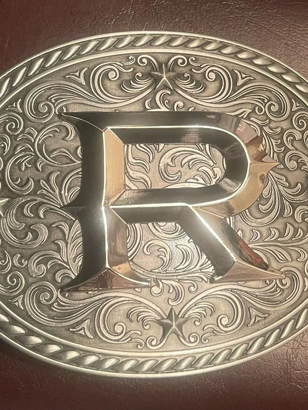 New men/women. Silvertone “H” Belt Buckle-Western Statement. Raised design.NIP